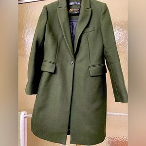 Zara MANTECO Pine Forest Green trench coat